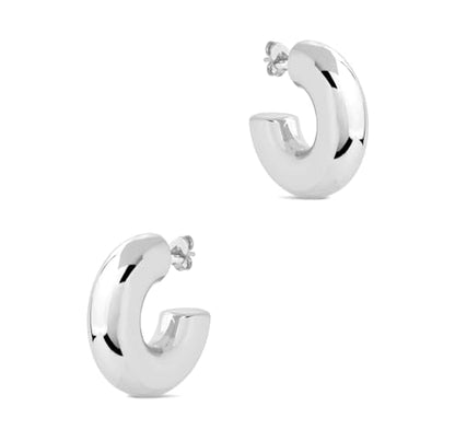CONRAN KREMIX Waterproof Chunky Gold Hoops Earrings for Women Non Tarnish, Thick Gold Plated Circle Open Hoop,Lightweight Hollow Earrings Trendy - color: 25MM-Silver