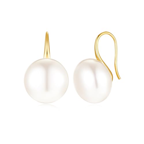 Pearl Earrings for Women Minimalist Pearl Drop Earrings Elegant Leverback Dangle Earrings Wedding jewelry Bridesmaid Gifts - style: oval pearl-10mm(medium)