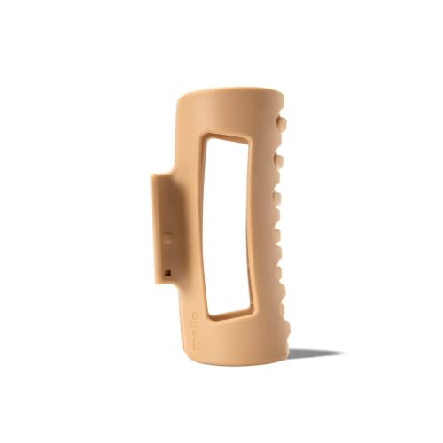 Mello Medium Hair Clip - Flexible Comfort Hair Claw for Women, Strong Hold for Thick & Thin Hair Styling, Durable Material, Matte Non-Slip Finish, Made in Korea, Patent Pending (Brown, Medium) - color: Light Brown