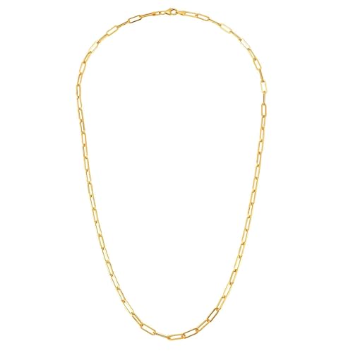 Jewelry Affairs 14k Yellow Gold Paperclip Chain Necklace, 3mm - size: 30