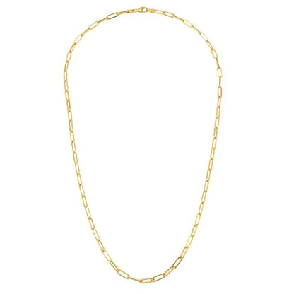 Jewelry Affairs 14k Yellow Gold Paperclip Chain Necklace, 3mm - size: 18