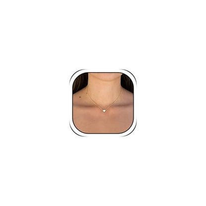 YANCHUN Layered Necklaces for Women Gold Necklace Stack Star Heart Choker Dainty Necklace Love Heart Chain Jewelry Gifts for Women - color: 2:Gold heart choker
