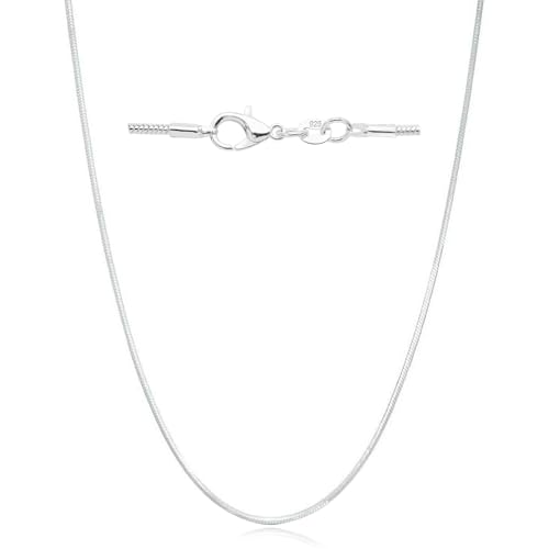 925 Sterling Silver Chain Necklace for Women 16-24 Inch Silver Jewelry Gift - size: 16 Inch, style: Round Snake Chain 1mm
