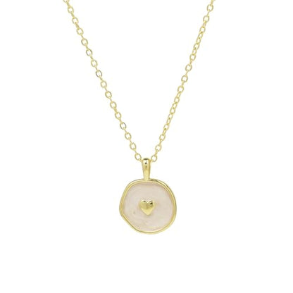 Dainty Necklace Initial Necklace For Women Round Moon star Clover Pendant Chain Coin Necklaces - color: Q