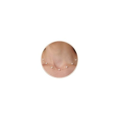 Pearl Necklace for Women- 14K Gold-plated/White Gold-plated Dainty Pearl Necklace for Women - color: Gold pearl station