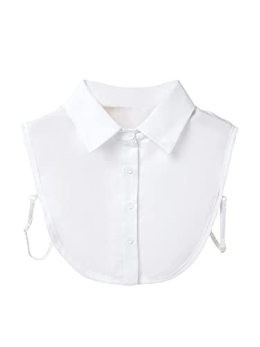 Verdusa Women's Fake Collar Detachable Dickey Collar Half Shirts Blouse - color: White