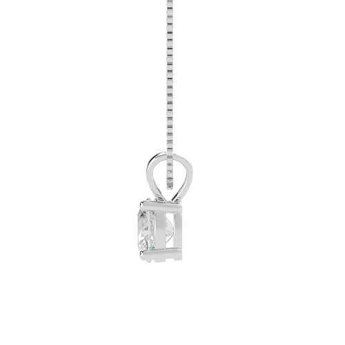 0.5 to 10 Carat 14K White Gold Lab Grown Diamond Solitaire Pendant Necklace, Round Cut Solitaire, 4-Prong Setting, Jewelry for Women (E-F, VS) - color: Platinum, size: 1.75 Carats