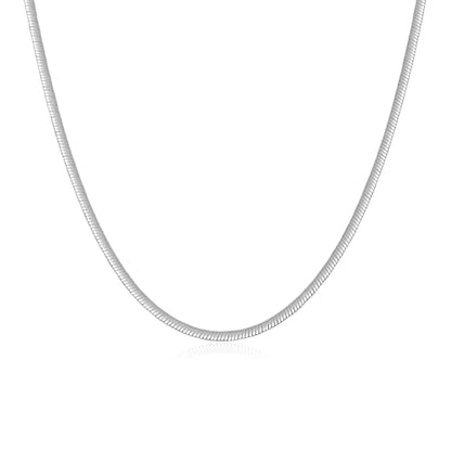 ARSIS 18K Gold Plated Herringbone Necklace Snake Chain Choker Dainty Layered Hypoallergenic Jewelry Gift for Women - color: Silver Single Layer 3mm
