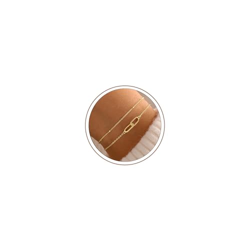 Turandoss 14K Gold Plated Interlocking Circle Bracelet Gifts for Women | Cubic Zirconia Circles Bracelets, Layered Twisted Circle Bracelet for Women, Trendy Jewelry Gifts - color: Twisted Interlock Bracelet