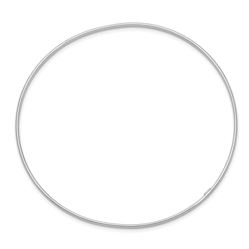 14k Gold 1.5mm High Polished Slip-on Bangle Bracelet, 8 Inches - color: White