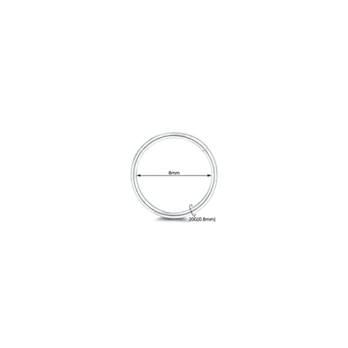 Aumeo 14G 16G 18G 20G Nose Ring Hoop Stainless Steel Hinged Segment Rings Hoops Nose Clicker Ring Tragus Helix Cartilage Daith Rook Earring Piercing Jewelry for Women Men - style: 5pcs 20g 8mm Silver