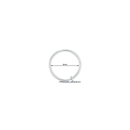 Aumeo 14G 16G 18G 20G Nose Ring Hoop Stainless Steel Hinged Segment Rings Hoops Nose Clicker Ring Tragus Helix Cartilage Daith Rook Earring Piercing Jewelry for Women Men - style: 5pcs 20g 8mm Silver