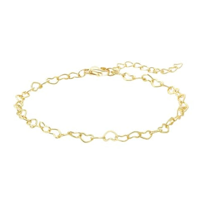 Womens Dainty Gold Chain Bracelet,Simple Layered Chain Bracelets,Beaded Turquoise Bracelet,Charm Crystal Bar,Heart,Karma,Triangle,Pearl Bracelets for Women - color: Heart Chain