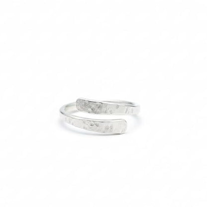 Hammered 925 Sterling Silver Adjustable Thumb Ring, Boho Style, Open Band, Handmade Jewelry, Unisex Ring, Minimalist Statement Ring, Gift for Her/Him - color: Silver