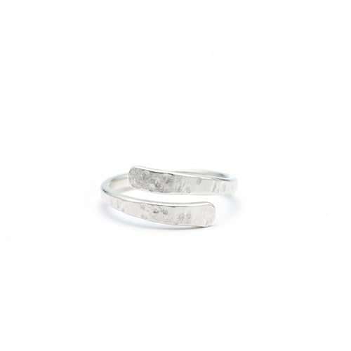 Hammered 925 Sterling Silver Adjustable Thumb Ring, Boho Style, Open Band, Handmade Jewelry, Unisex Ring, Minimalist Statement Ring, Gift for Her/Him - color: Gold