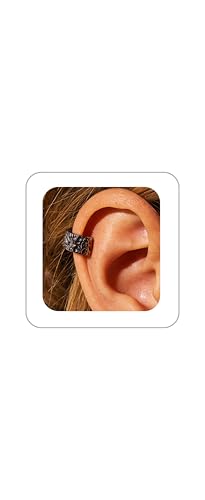 Gothic Stainless Steel Ear Cuffs Non Piercing Cartilage Clip On | Punk Emo Y2k Alt Goth Style,Men Women,Silver Fake Earring,Hypoallergenic Adjustable,Jewelry Gift,Edgy design - color: L2-Edgy Design Black 1