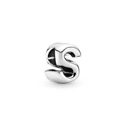 Pandora Alphabet Charm - Compatible Moments - Gift for Her - Made with Sterling Silver - with Gift Box - style: Letter S