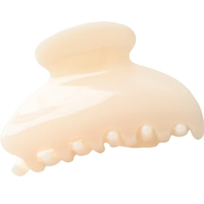 Handmade Celluloid Acetate French Design Barrettes Tortoise Shell Claws Hair Claw Luxury Fashion Accessories Hair Clip for Women (cream white) - color: cream white