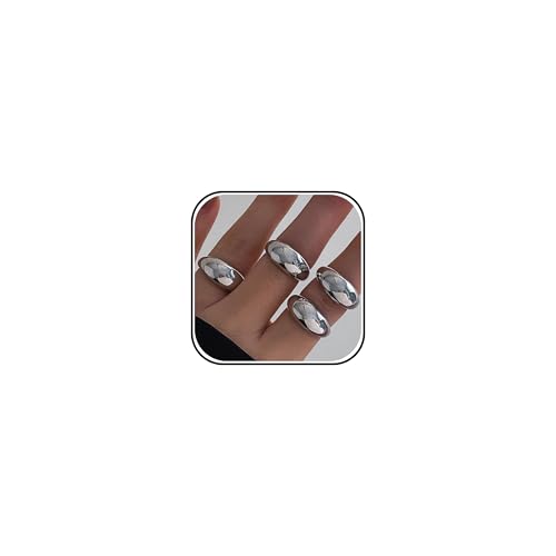 Roe Dolph Chunky Gold Rings for Women Stackable Statement Ring Set | Mixed sculptural shapes and polished surfaces create bold stacking combinations for parties dinners and everyday outfits - color: A6