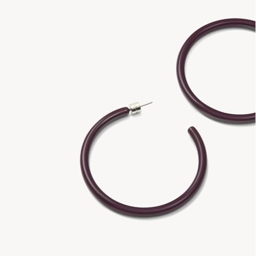 Circle Hoop Earrings Acetate Resin Fashion Jewelry for Women - color: Royal Peony, size: Large