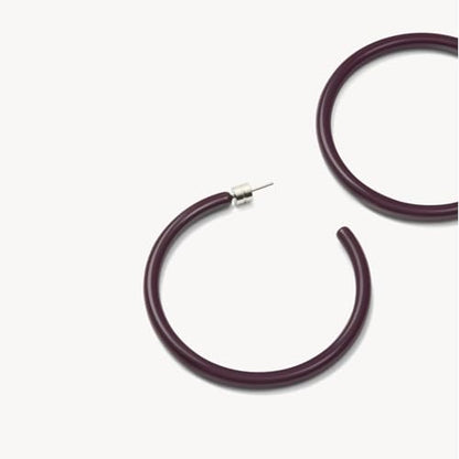 Circle Hoop Earrings Acetate Resin Fashion Jewelry for Women - color: Royal Peony, size: Large