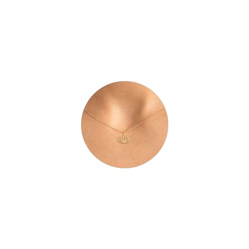 HANLI 14K Gold Plated Necklaces for Women - Dainty Butterfly, Star of David, Moon and Star, Sun, Lotus, Infinity, Hummingbird, Bee,Boots,Chill,Sunflower Pendant Designs - Elegant Jewelry for Women - color: Lotus