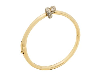 kate spade new york Sailor's Knot Hinge Bangle - color: Clear/Gold Pave
