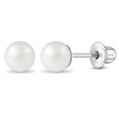 In Season Jewelry Simulated Pearl Kids Earrings – Sterling Silver