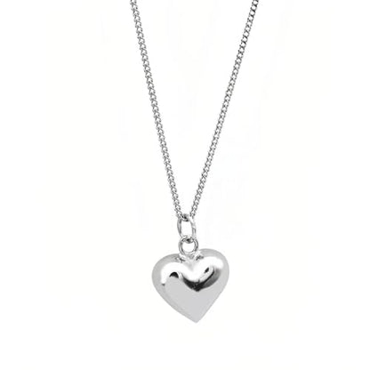 Elegant Twist Chain Necklace with Heart Shape Pendant for Women & Men – Silver Plated Dainty & Durable 2.3mm Chain