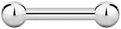 Forbidden Body Jewelry nipple barbell, nipple bars, silver nipplerings piercing Surgical Steel 8g - 18g Straight Barbell Body Jewelry (Sold Individually) - style: 8G 16mm (5/8") 6mm Balls