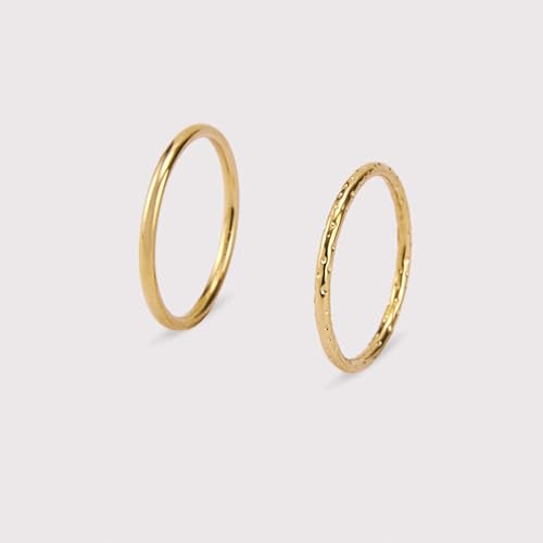 Hey Harper Gold Ring for Women - Gold Plated Stacking Waterproof & Sweatproof Jewerly Ring - Everday Non Tarnish Cute Fashion Circle Rings - style: Janis Rings