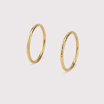 Hey Harper Gold Ring for Women - Gold Plated Stacking Waterproof & Sweatproof Jewerly Ring - Everday Non Tarnish Cute Fashion Circle Rings - style: Janis Rings