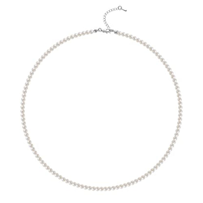 BABEYOND Round Imitation Pearl Necklace Wedding Pearl Necklace for Brides - color: White, size: 4mm