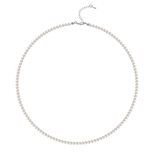 BABEYOND Round Imitation Pearl Necklace Wedding Pearl Necklace for Brides - color: White, size: 4mm