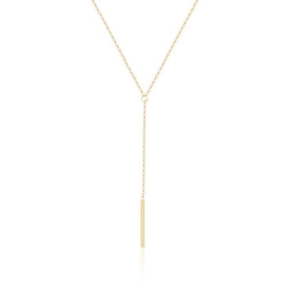 itianxi Gold Tiny Y Shaped Dainty Necklace 18K Gold Plated Cute Bar Vertical Lariat Necklace for Women - color: lariat