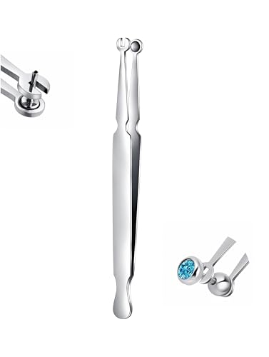 Piercing Ball Grabber Tool, 14-20G Taper for Changing Jewelry | Surgical Steel Flat Back Earrings Threader Tool Insertion Pin, Body Piercing Kit for Ear Rook Conch Nose Lip Jewelry Removal - style: Piercing Clamp