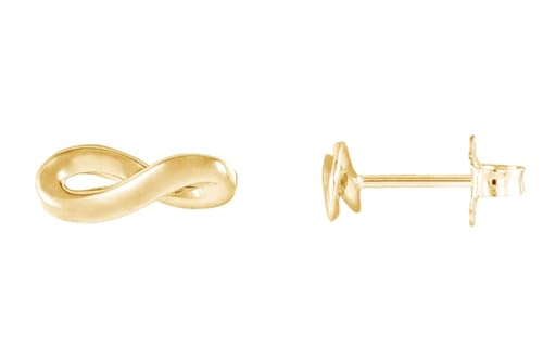 AFFY 14K Gold Plated 925 Sterling Silver Plain Minimalist dainty Stud Earrings Jewelry For Her Women Birthday Gift - color: Infinity
