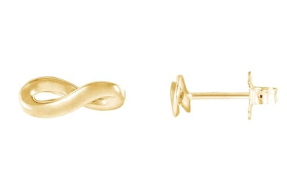 AFFY 14K Gold Plated 925 Sterling Silver Plain Minimalist dainty Stud Earrings Jewelry For Her Women Birthday Gift - color: Infinity