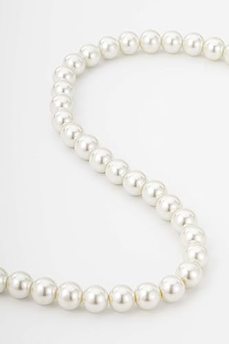 BABEYOND Round Imitation Pearl Necklace Wedding Pearl Necklace for Brides - color: White, size: 10mm