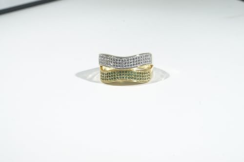 Twist Radiance, Wideband Statement Rings for Women, Elegant Gold Jewelry Accessories, Perfect for Party & Date Night, Hypoallergenic & Durable