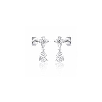 Mchic Dangle Earrings for Women: 18K Gold Plated CZ Drop Earrings Dainty Trendy Hypoallergenic Teardrop Bridal Wedding Style, Sparkly Elegant Dangling Jewelry Gift for Women Bridesmaid Prom Formal - color: Style 3-Silver