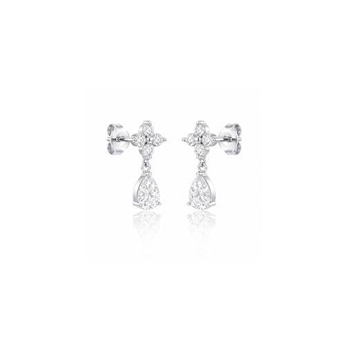 Mchic Dangle Earrings for Women: 18K Gold Plated CZ Drop Earrings Dainty Trendy Hypoallergenic Teardrop Bridal Wedding Style, Sparkly Elegant Dangling Jewelry Gift for Women Bridesmaid Prom Formal - color: Style 3-Silver