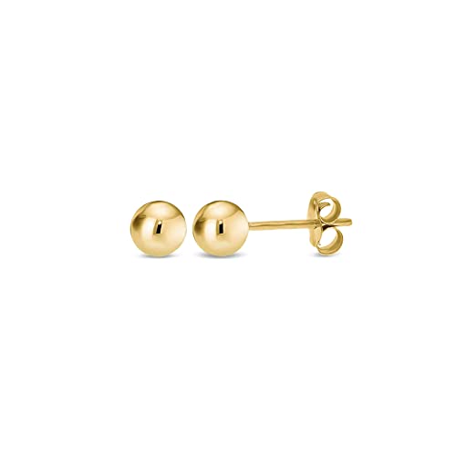 Kezef 14K Gold Filled Ball Stud Earrings for Women - Thick 14K Gold Layer, Hypoallergenic for Sensitive Ears, Round Studs | 3mm-9mm - style: 5mm