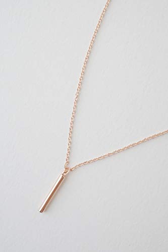 Honeycat Mini Drop Bar Necklace available in Gold, Rose Gold, and Silver | Minimalist, Delicate Jewelry - color: Rose Gold