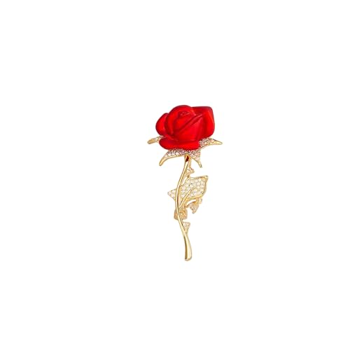 GBAHFY Romantic Red Rose Bloom Brooch for Women Vintage Flower Floral Pin for Jacket, Bag, Scarf - style: 2