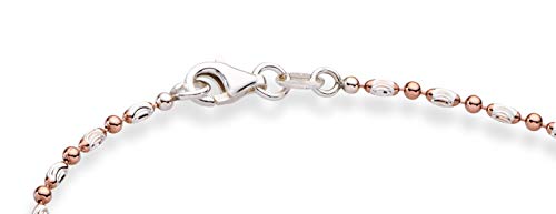 Miabella Italian 925 Sterling Silver Anklet for Women | Bead Ankle Bracelet | Bead Ankle Bracelet, Diamond-Cut, Fine Jewelry, Made in Italy - color: rose-gold-plated-silver, size: Length 9 Inches (Small)