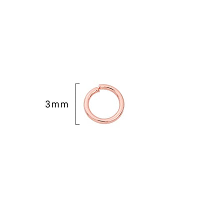 BEADIA Rose Gold Plated Jump Rings Non Tarnish 3mm 1200pcs for Jewelry Making Findings - color: Rose Gold, size: 0.5x3mm