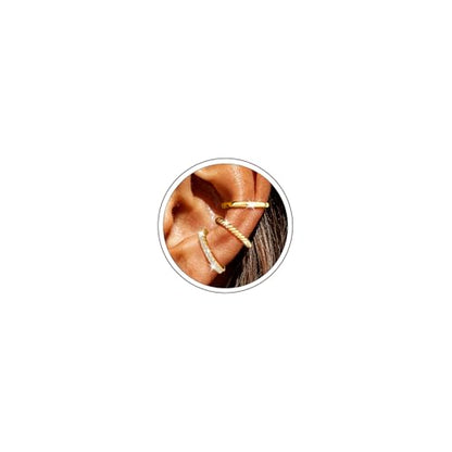 14K Gold/Silver Plated Ear Cuffs Non Piercing Set Clip On Dainty | Non Pierced Ear Cuff, Stackable Small Cartilage Hoop Huggie Set, Tarnish Resistant Hypoallergenic Trendy Jewelry Gift - style: gold style 14