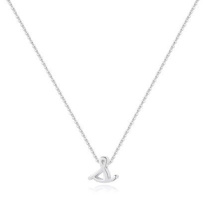 Memorjew 925 Sterling Silver Cursive Initial Necklace, Letter A-Z Necklace | 925 Sterling Silver Necklace, Dainty Letter Cursive Initial Necklaces for Women Trendy Jewelry, Birthday Gifts for Women Her - style: S-Silver