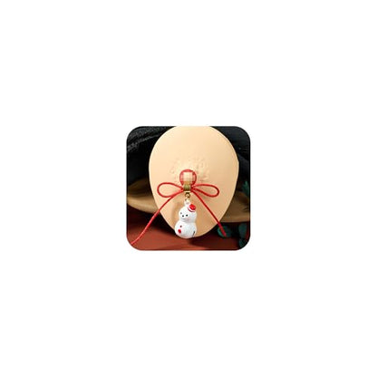 DJCIW 2Pcs Non-Piercing Nipple Jewelry, Adjustable Christmas Fake Nipple Rings with Bow Drawstring, Featuring Bell, Snowman, and Heart Pendant Charms, Adjustable and Comfortable for Women Men - color: style 1
